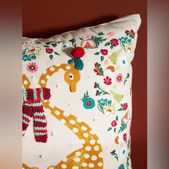 Anthropologie Giraffe Claus Embroidered Pillow - Picture 6 of 12